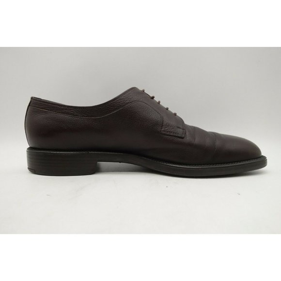 Salvatore Ferragamo Burgundy Leather Lace Up Oxfords Shoes Men\'s 8 EE main image 8